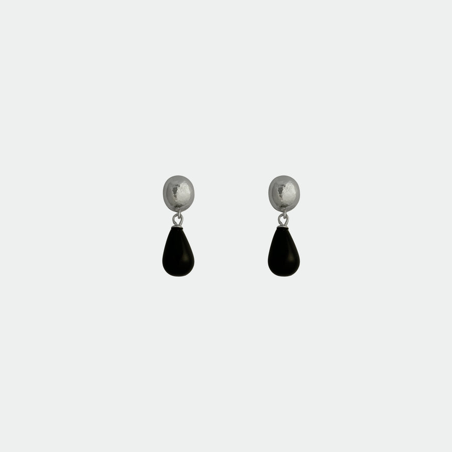 Onyx / White Agate Dual Earrings