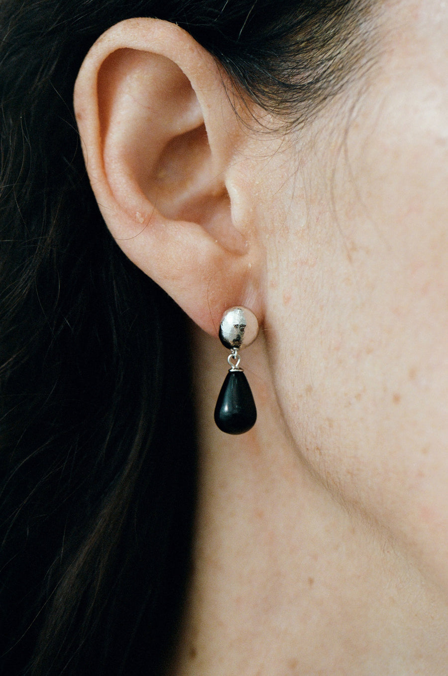 Onyx / White Agate Dual Earrings