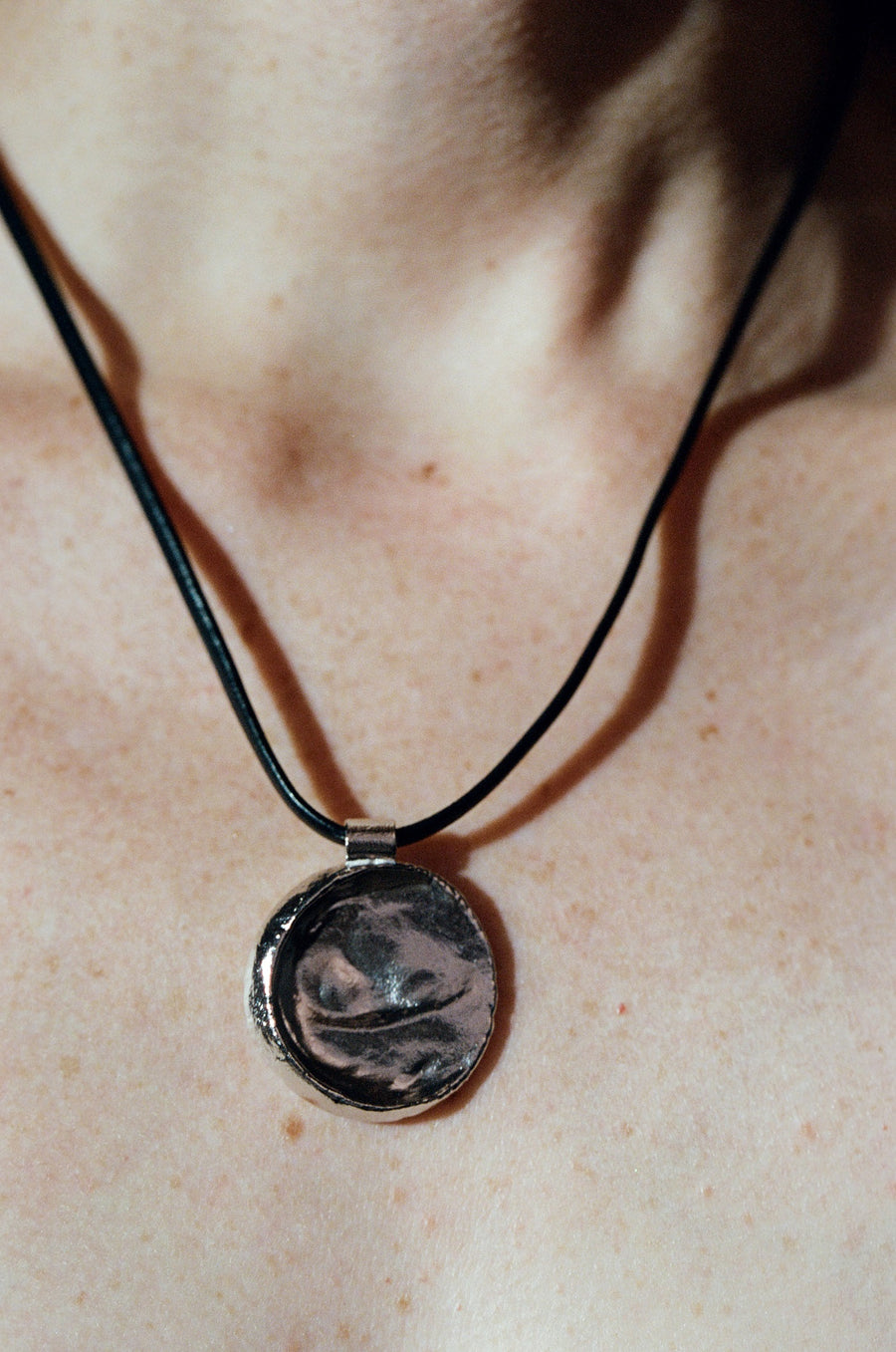 Full Moon Leather Necklace