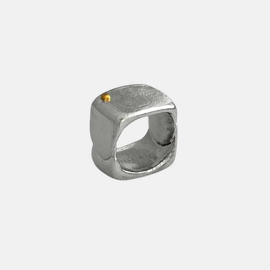 Gold Cube Enfold Ring Mix